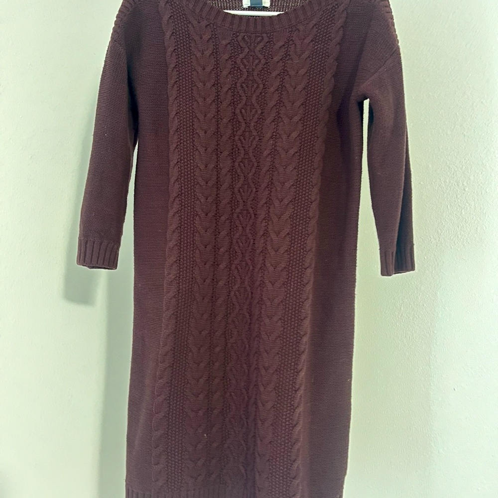 Old Navy Long Sleeve Brown Knit Dress